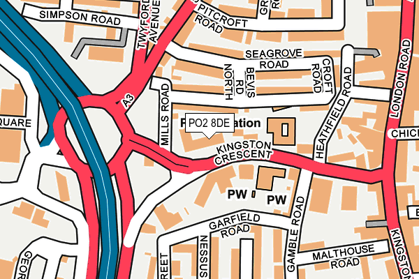 PO2 8DE map - OS OpenMap – Local (Ordnance Survey) PO2 8DE map - OS OpenMap – Local (Ordnance Survey)