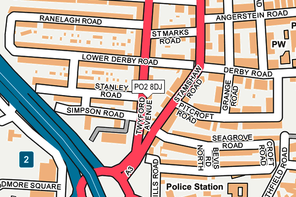 PO2 8DJ map - OS OpenMap – Local (Ordnance Survey) PO2 8DJ map - OS OpenMap – Local (Ordnance Survey)