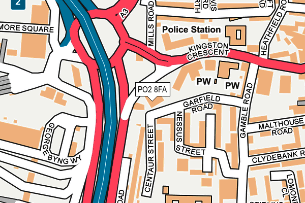 PO2 8FA map - OS OpenMap – Local (Ordnance Survey) PO2 8FA map - OS OpenMap – Local (Ordnance Survey)