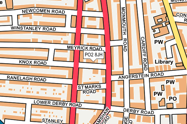 PO2 8JH map - OS OpenMap – Local (Ordnance Survey) PO2 8JH map - OS OpenMap – Local (Ordnance Survey)
