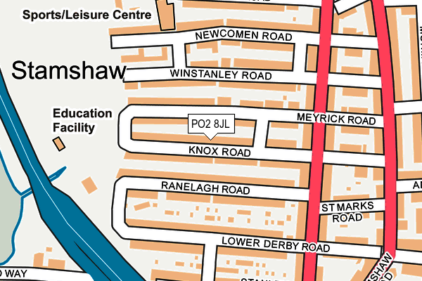 PO2 8JL map - OS OpenMap – Local (Ordnance Survey) PO2 8JL map - OS OpenMap – Local (Ordnance Survey)