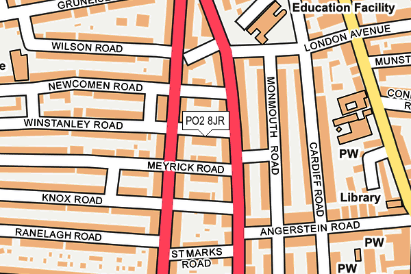 PO2 8JR map - OS OpenMap – Local (Ordnance Survey) PO2 8JR map - OS OpenMap – Local (Ordnance Survey)