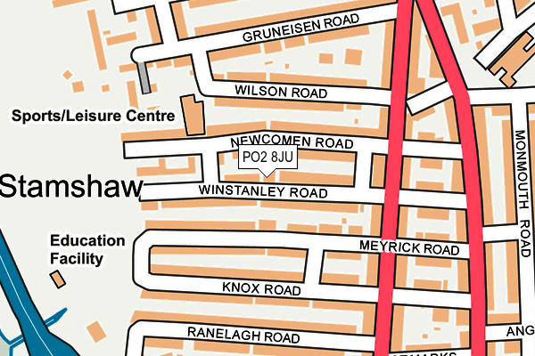 PO2 8JU map - OS OpenMap – Local (Ordnance Survey) PO2 8JU map - OS OpenMap – Local (Ordnance Survey)