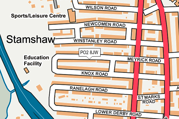 PO2 8JW map - OS OpenMap – Local (Ordnance Survey) PO2 8JW map - OS OpenMap – Local (Ordnance Survey)