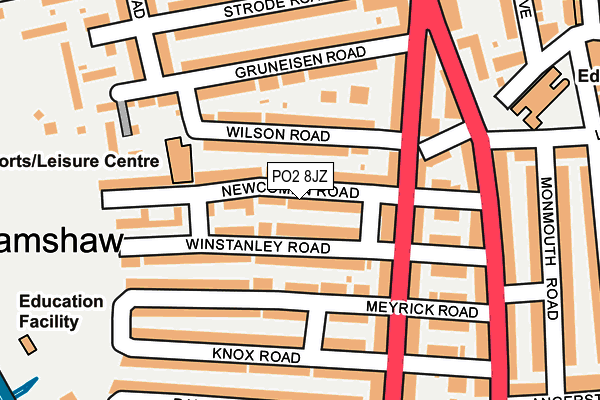 PO2 8JZ map - OS OpenMap – Local (Ordnance Survey) PO2 8JZ map - OS OpenMap – Local (Ordnance Survey)