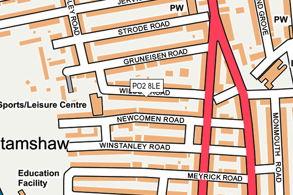 PO2 8LE map - OS OpenMap – Local (Ordnance Survey)