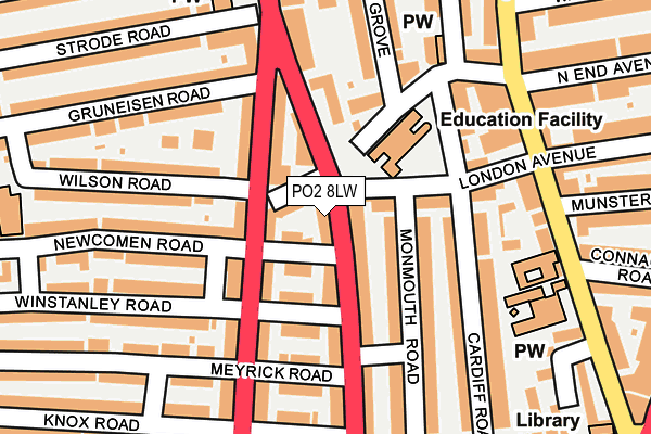 PO2 8LW map - OS OpenMap – Local (Ordnance Survey) PO2 8LW map - OS OpenMap – Local (Ordnance Survey)