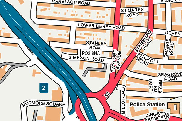 PO2 8NA map - OS OpenMap – Local (Ordnance Survey) PO2 8NA map - OS OpenMap – Local (Ordnance Survey)
