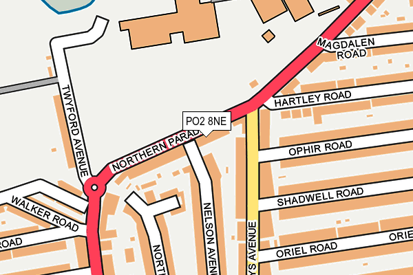 PO2 8NE map - OS OpenMap – Local (Ordnance Survey) PO2 8NE map - OS OpenMap – Local (Ordnance Survey)
