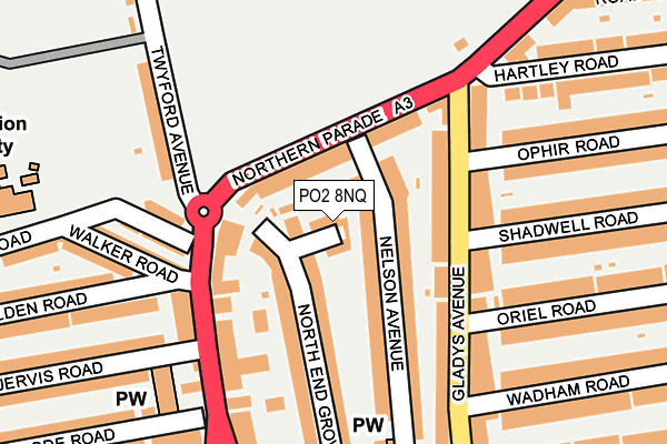 PO2 8NQ map - OS OpenMap – Local (Ordnance Survey) PO2 8NQ map - OS OpenMap – Local (Ordnance Survey)