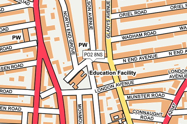PO2 8NS map - OS OpenMap – Local (Ordnance Survey) PO2 8NS map - OS OpenMap – Local (Ordnance Survey)