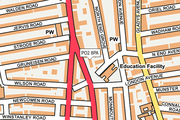 PO2 8PA map - OS OpenMap – Local (Ordnance Survey) PO2 8PA map - OS OpenMap – Local (Ordnance Survey)