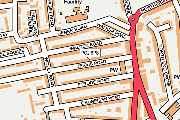 PO2 8PS map - OS OpenMap – Local (Ordnance Survey) PO2 8PS map - OS OpenMap – Local (Ordnance Survey)