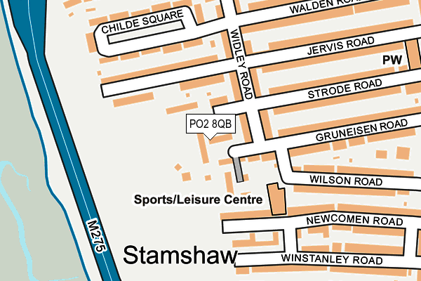 PO2 8QB map - OS OpenMap – Local (Ordnance Survey) PO2 8QB map - OS OpenMap – Local (Ordnance Survey)