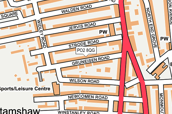 PO2 8QG map - OS OpenMap – Local (Ordnance Survey) PO2 8QG map - OS OpenMap – Local (Ordnance Survey)