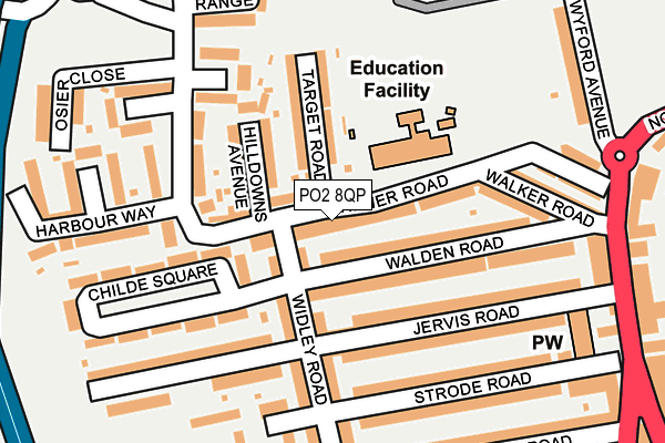 PO2 8QP map - OS OpenMap – Local (Ordnance Survey) PO2 8QP map - OS OpenMap – Local (Ordnance Survey)