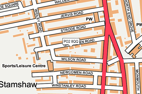 PO2 8QQ map - OS OpenMap – Local (Ordnance Survey) PO2 8QQ map - OS OpenMap – Local (Ordnance Survey)