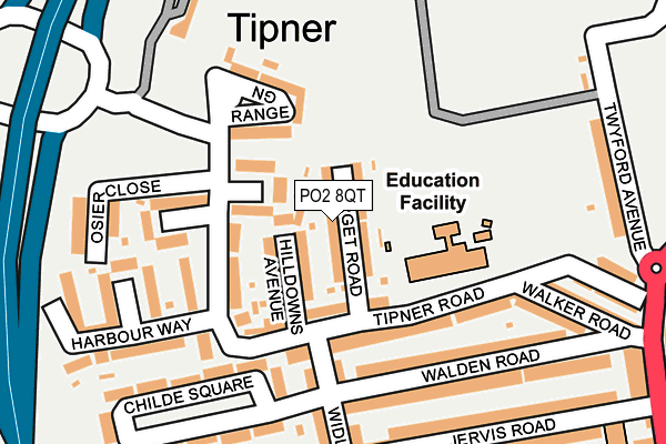 PO2 8QT map - OS OpenMap – Local (Ordnance Survey) PO2 8QT map - OS OpenMap – Local (Ordnance Survey)