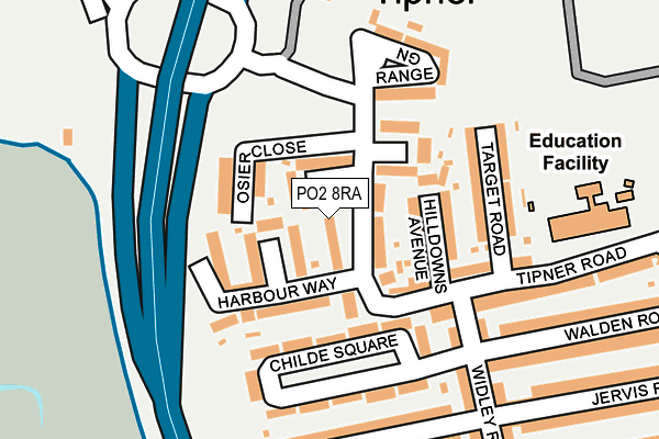 PO2 8RA map - OS OpenMap – Local (Ordnance Survey)