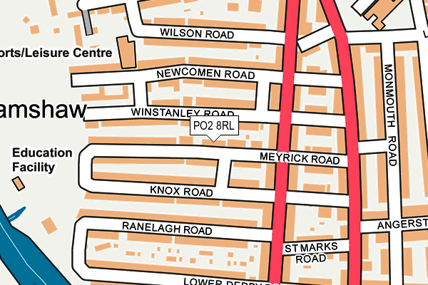 PO2 8RL map - OS OpenMap – Local (Ordnance Survey) PO2 8RL map - OS OpenMap – Local (Ordnance Survey)