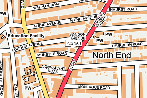 PO2 9AH map - OS OpenMap – Local (Ordnance Survey) PO2 9AH map - OS OpenMap – Local (Ordnance Survey)