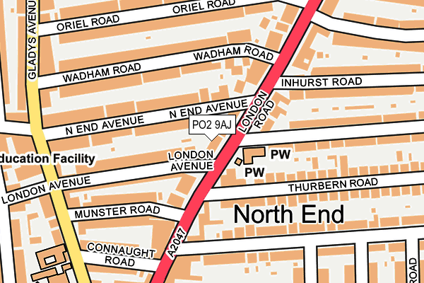 PO2 9AJ map - OS OpenMap – Local (Ordnance Survey) PO2 9AJ map - OS OpenMap – Local (Ordnance Survey)