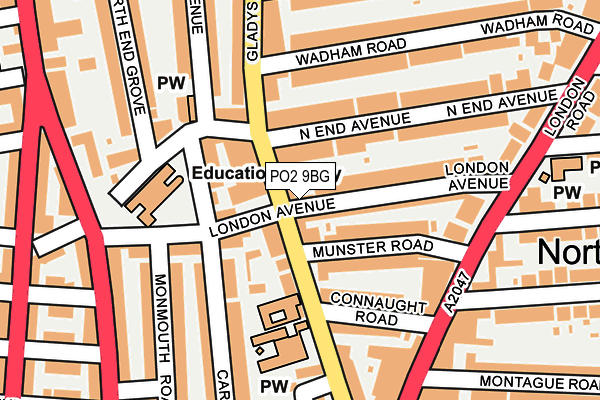 PO2 9BG map - OS OpenMap – Local (Ordnance Survey)