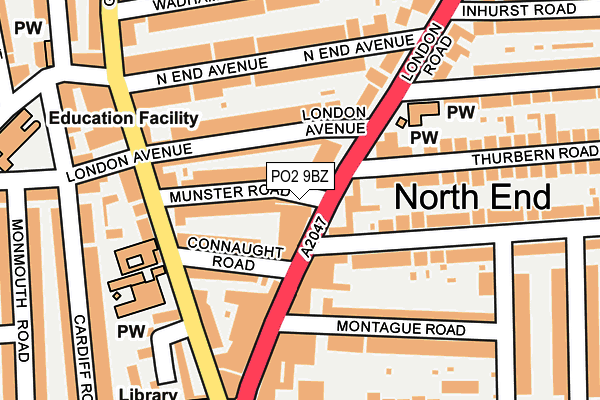 PO2 9BZ map - OS OpenMap – Local (Ordnance Survey) PO2 9BZ map - OS OpenMap – Local (Ordnance Survey)