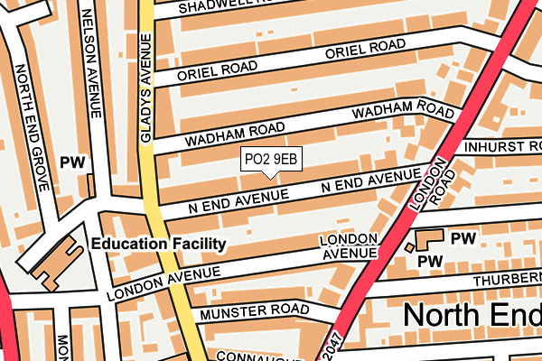 PO2 9EB map - OS OpenMap – Local (Ordnance Survey) PO2 9EB map - OS OpenMap – Local (Ordnance Survey)