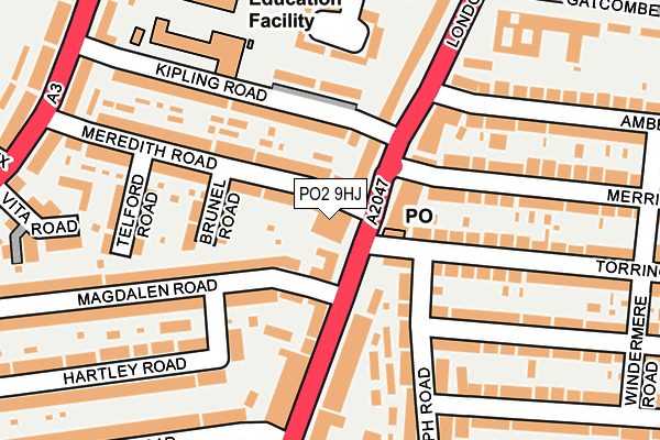 PO2 9HJ map - OS OpenMap – Local (Ordnance Survey)