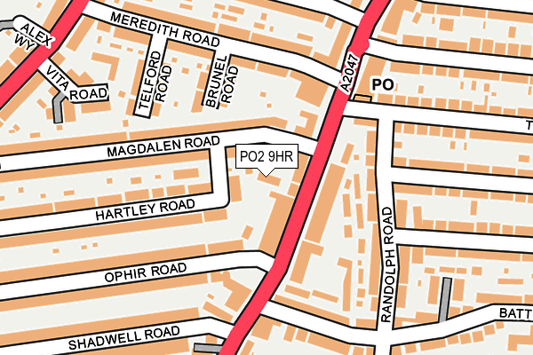 PO2 9HR map - OS OpenMap – Local (Ordnance Survey) PO2 9HR map - OS OpenMap – Local (Ordnance Survey)