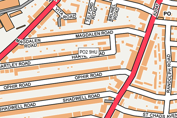 PO2 9HU map - OS OpenMap – Local (Ordnance Survey) PO2 9HU map - OS OpenMap – Local (Ordnance Survey)