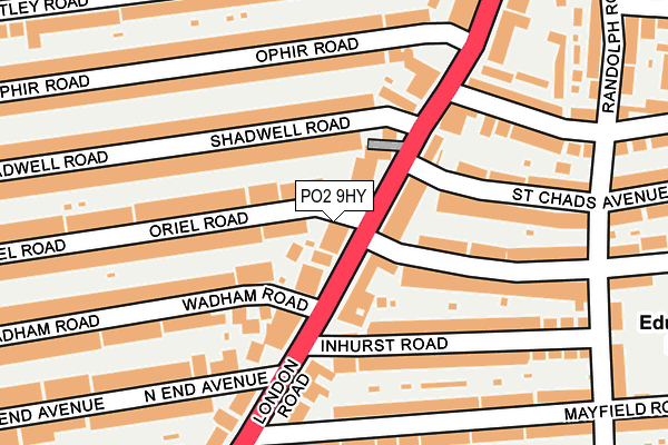 PO2 9HY map - OS OpenMap – Local (Ordnance Survey) PO2 9HY map - OS OpenMap – Local (Ordnance Survey)