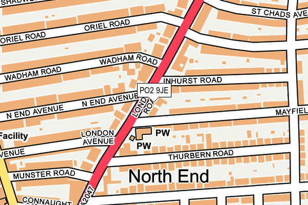PO2 9JE map - OS OpenMap – Local (Ordnance Survey) PO2 9JE map - OS OpenMap – Local (Ordnance Survey)