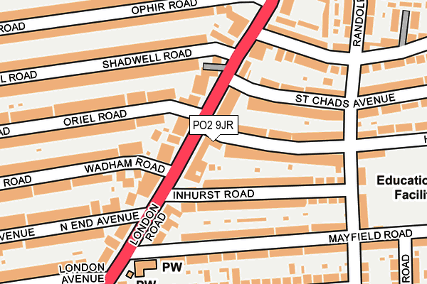 PO2 9JR map - OS OpenMap – Local (Ordnance Survey) PO2 9JR map - OS OpenMap – Local (Ordnance Survey)