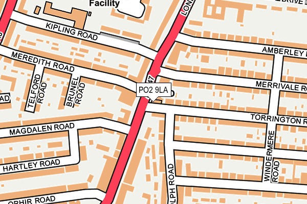 PO2 9LA map - OS OpenMap – Local (Ordnance Survey) PO2 9LA map - OS OpenMap – Local (Ordnance Survey)