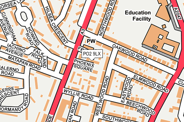 PO2 9LX map - OS OpenMap – Local (Ordnance Survey) PO2 9LX map - OS OpenMap – Local (Ordnance Survey)
