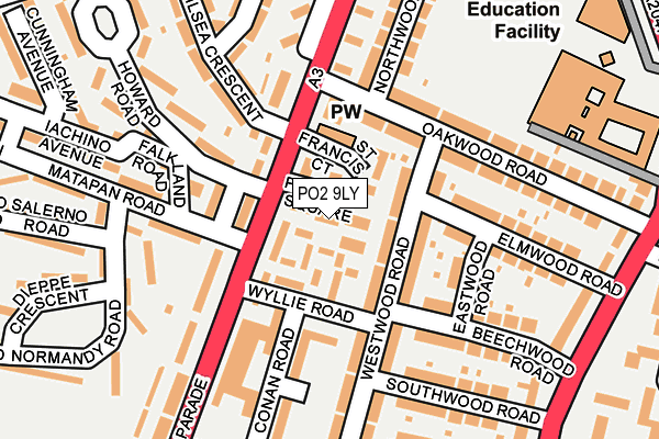 PO2 9LY map - OS OpenMap – Local (Ordnance Survey) PO2 9LY map - OS OpenMap – Local (Ordnance Survey)