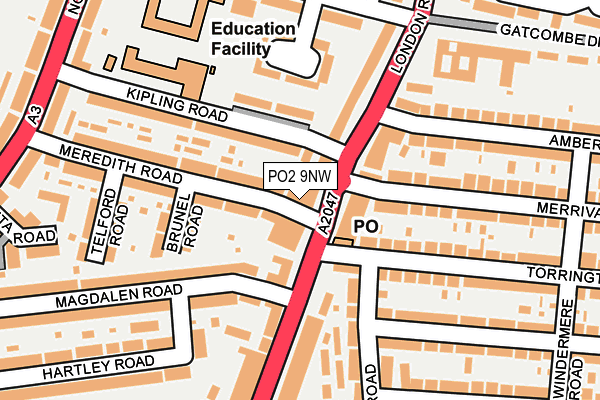 PO2 9NW map - OS OpenMap – Local (Ordnance Survey) PO2 9NW map - OS OpenMap – Local (Ordnance Survey)