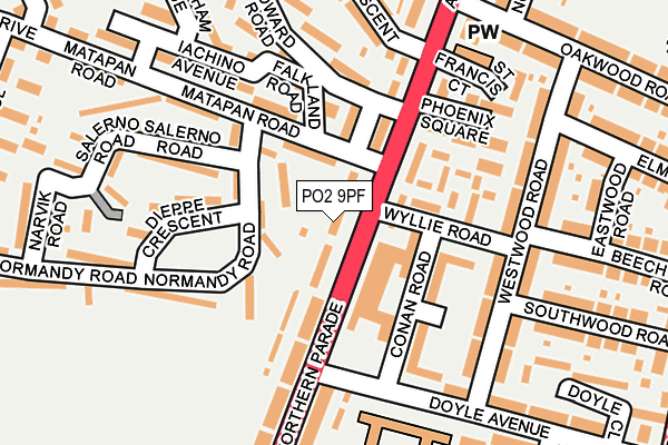 PO2 9PF map - OS OpenMap – Local (Ordnance Survey) PO2 9PF map - OS OpenMap – Local (Ordnance Survey)