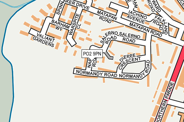 PO2 9PN map - OS OpenMap – Local (Ordnance Survey) PO2 9PN map - OS OpenMap – Local (Ordnance Survey)