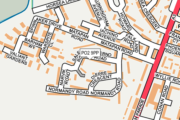 PO2 9PP map - OS OpenMap – Local (Ordnance Survey) PO2 9PP map - OS OpenMap – Local (Ordnance Survey)
