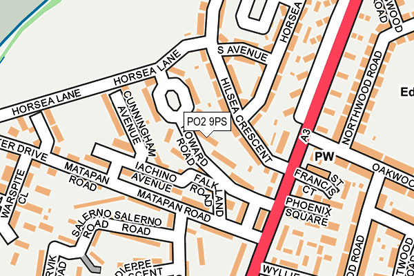 PO2 9PS map - OS OpenMap – Local (Ordnance Survey) PO2 9PS map - OS OpenMap – Local (Ordnance Survey)