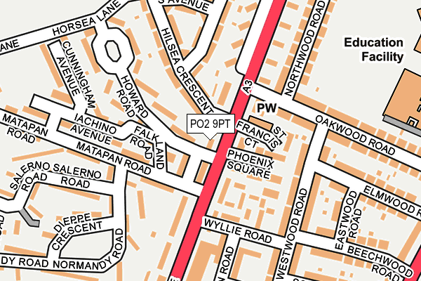 PO2 9PT map - OS OpenMap – Local (Ordnance Survey) PO2 9PT map - OS OpenMap – Local (Ordnance Survey)