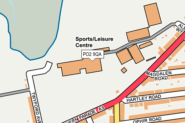 PO2 9QA map - OS OpenMap – Local (Ordnance Survey) PO2 9QA map - OS OpenMap – Local (Ordnance Survey)