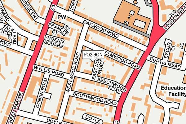 PO2 9QN map - OS OpenMap – Local (Ordnance Survey) PO2 9QN map - OS OpenMap – Local (Ordnance Survey)