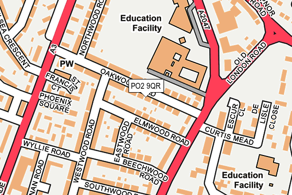 PO2 9QR map - OS OpenMap – Local (Ordnance Survey) PO2 9QR map - OS OpenMap – Local (Ordnance Survey)