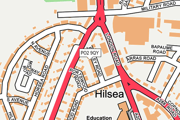 PO2 9QY map - OS OpenMap – Local (Ordnance Survey) PO2 9QY map - OS OpenMap – Local (Ordnance Survey)