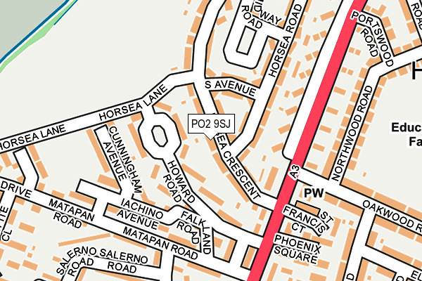 PO2 9SJ map - OS OpenMap – Local (Ordnance Survey) PO2 9SJ map - OS OpenMap – Local (Ordnance Survey)