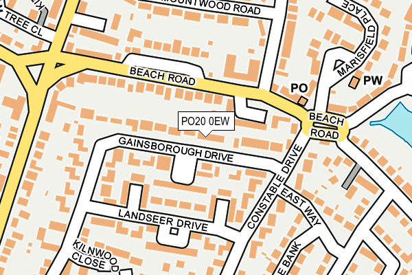 PO20 0EW map - OS OpenMap – Local (Ordnance Survey) PO20 0EW map - OS OpenMap – Local (Ordnance Survey)